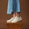 OLUKAI Pehuea Li ‘ILI Women’s Everyday Leather Sneakers, Casual & Versatile Shoes with Drop-in Heel, Soft & Premium Materials, All-Day Comfort & Support(Bright White/Bright White)
