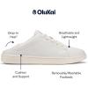 OLUKAI Pehuea Li ‘ILI Women’s Everyday Leather Sneakers, Casual & Versatile Shoes with Drop-in Heel, Soft & Premium Materials, All-Day Comfort & Support(Bright White/Bright White)
