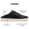 OLUKAI Pehuea Li ‘ILI Women’s Everyday Leather Sneakers, Casual & Versatile Shoes with Drop-in Heel, Soft & Premium Materials, All-Day Comfort & Support(Black/Black)