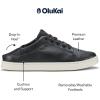 OLUKAI Pehuea Li ‘ILI Women’s Everyday Leather Sneakers, Casual & Versatile Shoes with Drop-in Heel, Soft & Premium Materials, All-Day Comfort & Support(Lava Rock/Lava Rock)