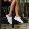 OLUKAI Pehuea Li ‘ILI Women’s Everyday Leather Sneakers, Casual & Versatile Shoes with Drop-in Heel, Soft & Premium Materials, All-Day Comfort & Support(White/White)