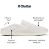 OLUKAI Pehuea Women’s Slip On Sneakers, Casual Everyday Shoes with Easy On & Off Design, Breathable Mesh & Drop-in Heel, All-Day Comfort & Support(Bright White/Swirl)