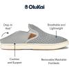 OLUKAI Pehuea Women’s Slip On Sneakers, Casual Everyday Shoes with Easy On & Off Design, Breathable Mesh & Drop-in Heel, All-Day Comfort & Support(Pale Grey/Pale Grey)