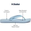 OLUKAI Uiki Women’s Beach Sandal, Quick-Dry Flip-Flop Slides, Water Resistant, Wet Grip Soles & Compression Molded Footbed(Bright Sky/Bright Sky)