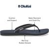 OLUKAI Uiki Women’s Beach Sandal, Quick-Dry Flip-Flop Slides, Water Resistant, Wet Grip Soles & Compression Molded Footbed(Mood Indigo/Pa’i)