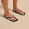 OLUKAI Uiki Women’s Beach Sandal, Quick-Dry Flip-Flop Slides, Water Resistant, Wet Grip Soles & Compression Molded Footbed(Mood Indigo/Pa’i)