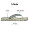 OLUKAI Uiki Women’s Beach Sandal, Quick-Dry Flip-Flop Slides, Water Resistant, Wet Grip Soles & Compression Molded Footbed(Silver Pine/Pa’i)