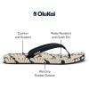 OLUKAI Uiki Women’s Beach Sandal, Quick-Dry Flip-Flop Slides, Water Resistant, Wet Grip Soles & Compression Molded Footbed(Trench Blue/Pa’i)