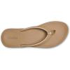 OLUKAI Uiki Women’s Beach Sandal, Quick-Dry Flip-Flop Slides, Water Resistant, Wet Grip Soles & Compression Molded Footbed(Warm Sand/Warm Sand)