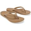OLUKAI Uiki Women’s Beach Sandal, Quick-Dry Flip-Flop Slides, Water Resistant, Wet Grip Soles & Compression Molded Footbed(Warm Sand/Warm Sand)