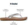 OLUKAI Uiki Women’s Beach Sandal, Quick-Dry Flip-Flop Slides, Water Resistant, Wet Grip Soles & Compression Molded Footbed(White Sand/Almond)