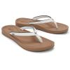 OLUKAI Uiki Women’s Beach Sandal, Quick-Dry Flip-Flop Slides, Water Resistant, Wet Grip Soles & Compression Molded Footbed(White Sand/Almond)