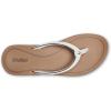 OLUKAI Uiki Women’s Beach Sandal, Quick-Dry Flip-Flop Slides, Water Resistant, Wet Grip Soles & Compression Molded Footbed(White Sand/Almond)