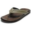 OLUKAI Hiapo Men’s Leather Beach Sandal, Crafted Materials, Lightweight & Durable, All-Day Comfort & Support(Clay/Mustang)