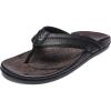 OLUKAI Hiapo Men’s Leather Beach Sandal, Crafted Materials, Lightweight & Durable, All-Day Comfort & Support(Lava Rock/Lava Rock)