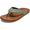 OLUKAI Hiapo Men’s Leather Beach Sandal, Crafted Materials, Lightweight & Durable, All-Day Comfort & Support(Odyssey Grey/Sahara)