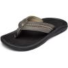 OLUKAI Hokua Men’s Beach Sandals, Quick-Dry Flip-Flop Slides, Water Resistant & Wet Grip Rubber Soles, Compression Molded Footbed & Soft Comfort Fit(Kona/Onyx)