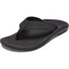 OLUKAI Ho’opio Hau Women’s Beach Sandals, Quick-Dry Flip-Flop Slides, Water Resistant Suede Lining & Wet Grip Soles, Soft Comfort Fit & Arch Support(Black/Black)