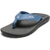 OLUKAI Ho’opio Hau Women’s Beach Sandals, Quick-Dry Flip-Flop Slides, Water Resistant Suede Lining & Wet Grip Soles, Soft Comfort Fit & Arch Support(Blue Fog/Rock)