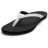 OLUKAI Ho’opio Malua Women’s Water Friendly Sandals, Flip Flops for Beach & Everyday, Arch Support & Comfort Fit(Bright White/Bright White)