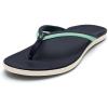 OLUKAI Ho’opio Malua Women’s Water Friendly Sandals, Flip Flops for Beach & Everyday, Arch Support & Comfort Fit(Trench Blue/Paradise)
