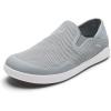 OLUKAI Moku Slip-On Men’s Boat Shoes, Enhanced Grip & Traction, Lightweight & Breathable Mesh, Comfort Fit & All-Day Wear(Cloud Grey/Ash)