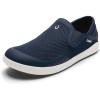 OLUKAI Moku Slip-On Men’s Boat Shoes, Enhanced Grip & Traction, Lightweight & Breathable Mesh, Comfort Fit & All-Day Wear(Trench Blue/Trench Blue)