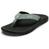 OLUKAI Ohana Men’s Beach Sandals, Water Resistant Flip Flops, Arch Support & Comfort Fit, Lightweight & Durable, Enhanced Grip & Traction, Seagreen/Black, 11