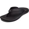 OLUKAI Ohana Women’s Beach Sandals, Water Resistant Flip Flops, Arch Support & Comfort Fit, Lightweight & Durable, Enhanced Grip & Traction(Black/Black)