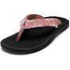 OLUKAI Ohana Women’s Beach Sandals, Water Resistant Flip Flops, Arch Support & Comfort Fit, Lightweight & Durable, Enhanced Grip & Traction(Coral Rose/Pa’i)