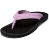 OLUKAI Ohana Women’s Beach Sandals, Water Resistant Flip Flops, Arch Support & Comfort Fit, Lightweight & Durable, Enhanced Grip & Traction(Paradise Pink/Lava Rock)