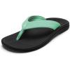 OLUKAI Ohana Women’s Beach Sandals, Water Resistant Flip Flops, Arch Support & Comfort Fit, Lightweight & Durable, Enhanced Grip & Traction(Paradise/Black)