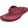 OLUKAI Ohana Women’s Beach Sandals, Water Resistant Flip Flops, Arch Support & Comfort Fit, Lightweight & Durable, Enhanced Grip & Traction(Red Earth/Red Earth)