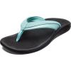 OLUKAI Ohana Women’s Beach Sandals, Water Resistant Flip Flops, Arch Support & Comfort Fit, Lightweight & Durable, Enhanced Grip & Traction(Sea Glass/Black)