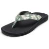 OLUKAI Ohana Women’s Beach Sandals, Water Resistant Flip Flops, Arch Support & Comfort Fit, Lightweight & Durable, Enhanced Grip & Traction(Silver Pine/Pua)