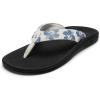 OLUKAI Ohana Women’s Beach Sandals, Water Resistant Flip Flops, Arch Support & Comfort Fit, Lightweight & Durable, Enhanced Grip & Traction(White Sand/Pua)