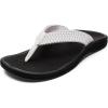 OLUKAI Ohana Women’s Beach Sandals, Water Resistant Flip Flops, Arch Support & Comfort Fit, Lightweight & Durable, Enhanced Grip & Traction(White/Kapa)