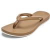 OLUKAI Uiki Women’s Beach Sandal, Quick-Dry Flip-Flop Slides, Water Resistant, Wet Grip Soles & Compression Molded Footbed(Warm Sand/Warm Sand)