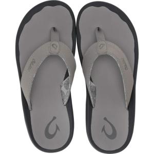 OLUKAI Ho’opio Hau Women’s Beach Sandals, Quick-Dry Flip-Flop Slides, Water Resistant Suede Lining & Wet Grip Soles, Soft Comfort Fit & Arch Support(Fog)