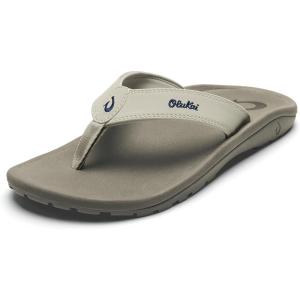 OLUKAI Ohana Men’s Beach Sandals, Water Resistant Flip Flops, Arch Support & Comfort Fit, Lightweight & Durable, Enhanced Grip & Traction, Tapa/Clay, 11