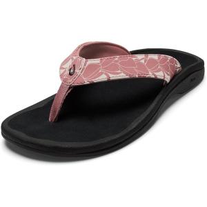 OLUKAI Ohana Women’s Beach Sandals, Water Resistant Flip Flops, Arch Support & Comfort Fit, Lightweight & Durable, Enhanced Grip & Traction(Coral Rose/Pa’i)