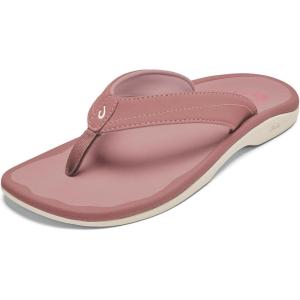 OLUKAI Ohana Women’s Beach Sandals, Water Resistant Flip Flops, Arch Support & Comfort Fit, Lightweight & Durable, Enhanced Grip & Traction(Coral Rose/Coral Rose)