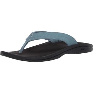 OLUKAI Ohana Women’s Beach Sandals, Water Resistant Flip Flops, Arch Support & Comfort Fit, Lightweight & Durable, Enhanced Grip & Traction(Dusk/Black)
