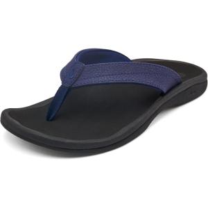 OLUKAI Ohana Women’s Beach Sandals, Water Resistant Flip Flops, Arch Support & Comfort Fit, Lightweight & Durable, Enhanced Grip & Traction(Pacifica/Black)
