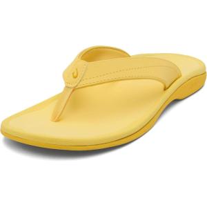 OLUKAI Ohana Women’s Beach Sandals, Water Resistant Flip Flops, Arch Support & Comfort Fit, Lightweight & Durable, Enhanced Grip & Traction(Sun/Sun)