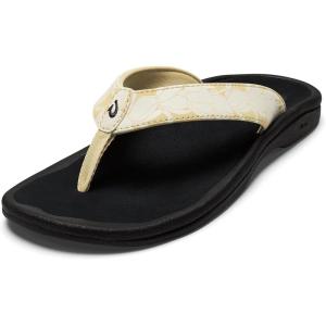 OLUKAI Ohana Women’s Beach Sandals, Water Resistant Flip Flops, Arch Support & Comfort Fit, Lightweight & Durable, Enhanced Grip & Traction(Toasted Coconut/Pa’i)