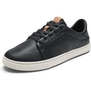 OLUKAI Pehuea Li ‘ILI Women’s Everyday Leather Sneakers, Casual & Versatile Shoes with Drop-in Heel, Soft & Premium Materials, All-Day Comfort & Support(Lava Rock/Lava Rock)