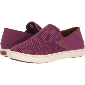 OLUKAI Pehuea Women’s Slip On Sneakers, Casual Everyday Shoes with Easy On & Off Design, Breathable Mesh & Drop-in Heel, All-Day Comfort & Support(Magenta/Magenta)