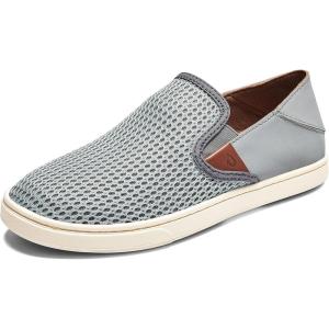 OLUKAI Pehuea Women’s Slip On Sneakers, Casual Everyday Shoes with Easy On & Off Design, Breathable Mesh & Drop-in Heel, All-Day Comfort & Support(Pale Grey/Charcoal)