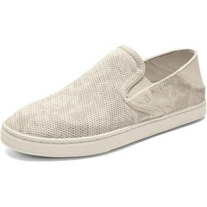 OLUKAI Pehuea Women’s Slip On Sneakers, Casual Everyday Shoes with Easy On & Off Design, Breathable Mesh & Drop-in Heel, All-Day Comfort & Support(Puka/White)